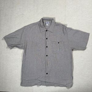 Vintage Venue Black & White Mini Houndstooth/ Checkered Men’s Button Up Shirt XL